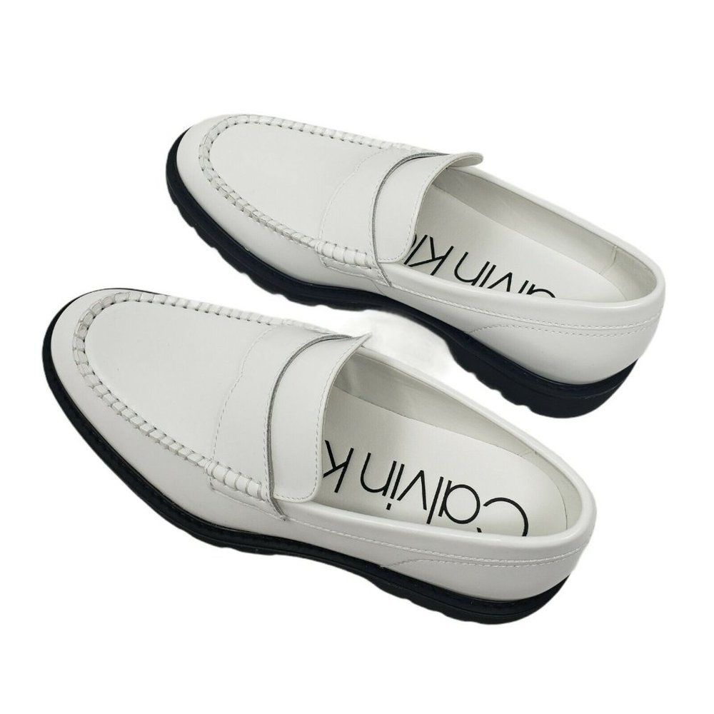 Calvin Klein Fletcher Leather Loafer White 7.5 NEW - Picture 8 of 11